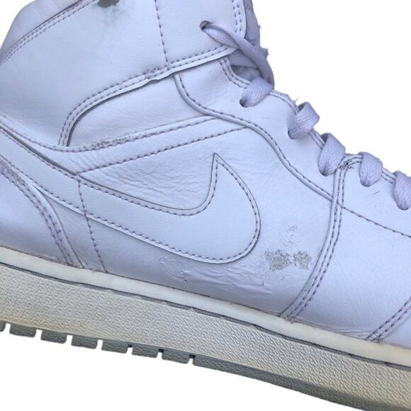 2016 Nike Air Jordan 1 Mid White Wolf Grey Size 13 - Picture 6 of 14